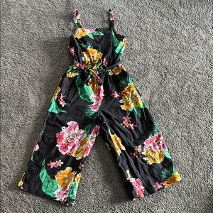 Old Navy Floral Black Jumpsuit